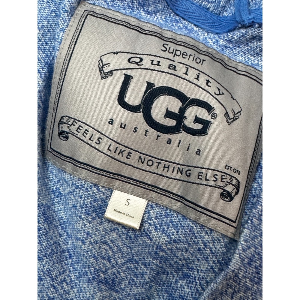 UGG Knit Cardigan Robe Blue Open Front with Belt‎ Cozy Loungewear Womens Size S - Picture 9 of 16